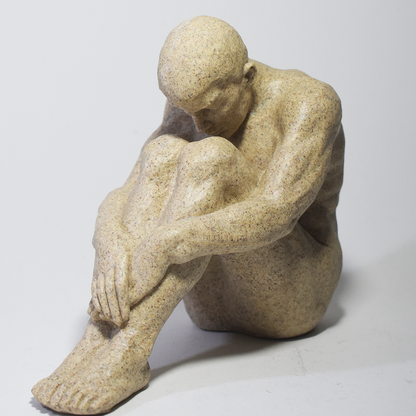 Escultura Decorativa Reflexão Modelos Homem e Mulher - Decoração Sala Elegante Luxo