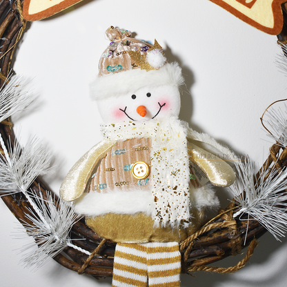 Guirlanda de Natal Papai Noel com placa Feliz Natal para porta