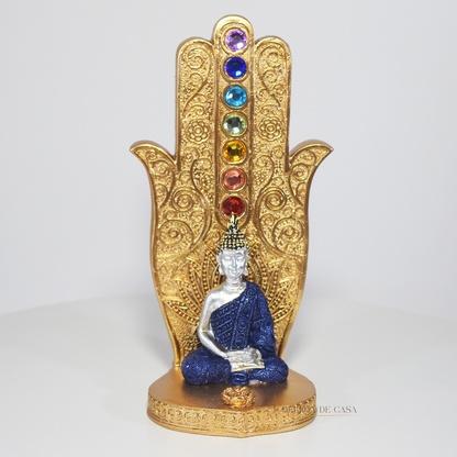 Incensário Porta Incenso Mão Hamsá 7 Chakras Buda - Oração e Meditação