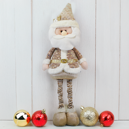Papai Noel e Boneco de Neve Pelúcia de Natal Decorativo com Pernas Extensíveis – 78 cm Decoração Natal 2025