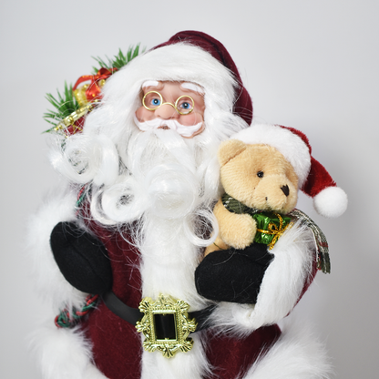 Papai Noel Decorativo com Urso e Presentes – Enfeite de Natal 2025