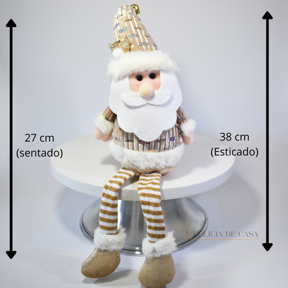 Papai Noel ou Boneco de Neve Sentado Decorativo Natalino com Pernas Longas - Decoração Natal 2025