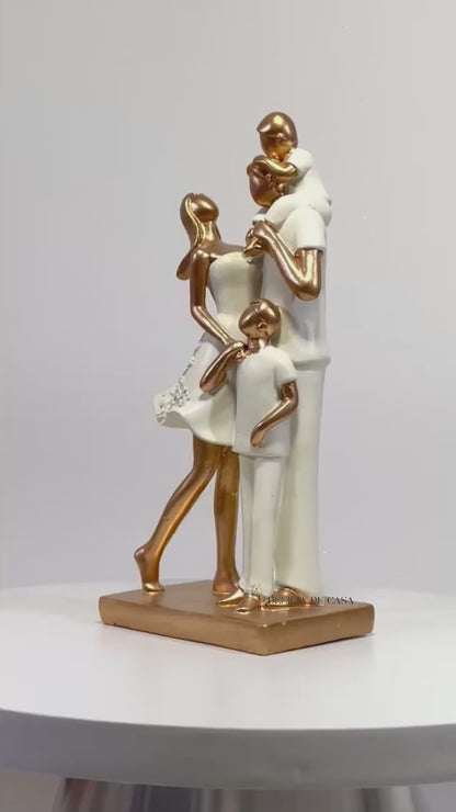 Estátua Decorativa Família Pais e Filhos Presente Dia das Mães