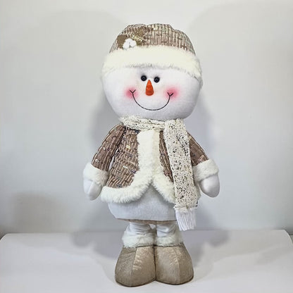 Papai Noel e Boneco de Neve Pelúcia de Natal Decorativo com Pernas Extensíveis – 78 cm Decoração Natal 2025