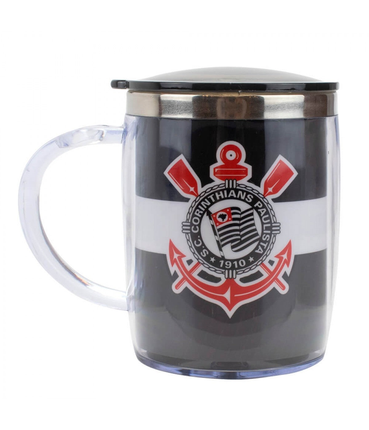 Caneca Térmica Com Tampa Time Corinthians Licenciado 450 Ml