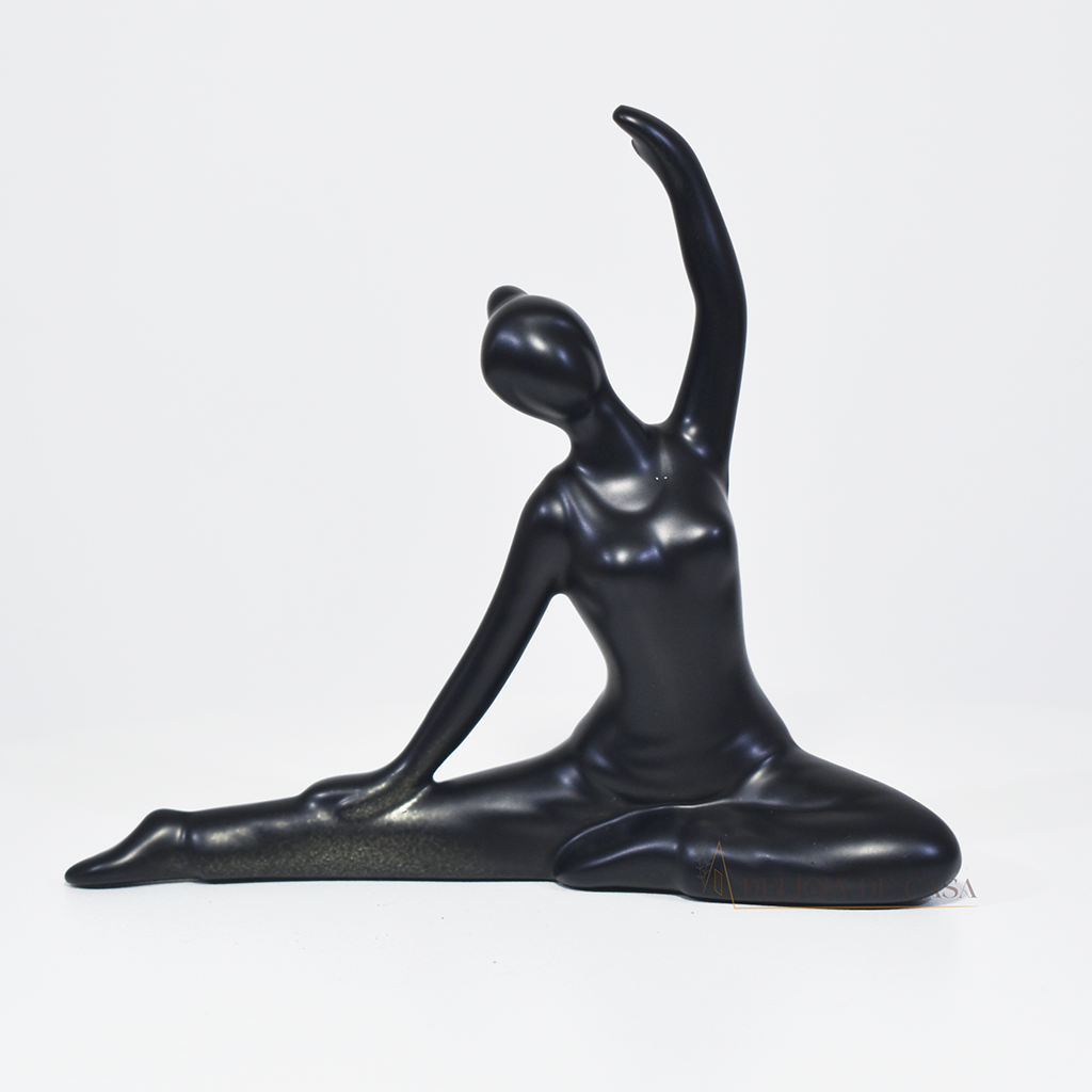 Enfeite decorativo de porcelana inspirado em yoga e ballet para decoração moderna e ambientes de bem-estar