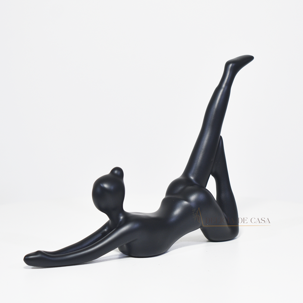 Enfeite decorativo de porcelana inspirado em yoga e ballet para decoração moderna e ambientes de bem-estar